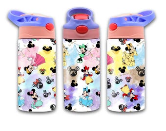Princess Tumbler Wrap Pattern: 12 Oz Flip Top, Kids PNG (Digital Download)