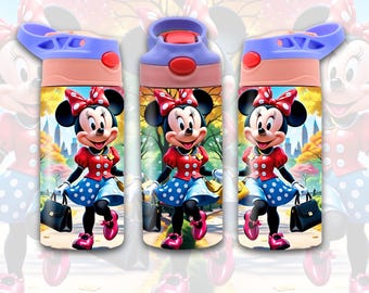 Minie Cartoon Tumbler Wrap: Walking in the Park Seamless Pattern (Digital Download)
