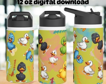 Patrón sin costuras para envolver vasos de pato (descarga digital)