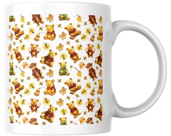 Yellow Bear Cartoon PNG: Mug Sublimation Design (Digital Download)