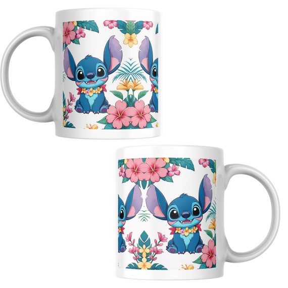 Blue Koala Mug Sublimation Wrap | Floral Stitch Design (Digital Download)