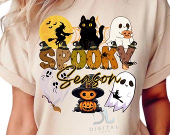 Spooky Season PNG: Preppy Halloween Ghost Design (Digital Download)