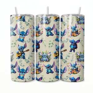 2 PNG Blue Koala Seamless Cartoon Illustration for 20 oz Tumbler Sublimation Design - Digital Download, Stitch 20 oz tumbler PNG, 2 files