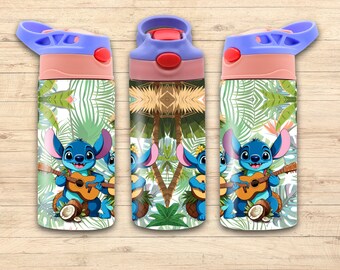 Diseño PNG sin costuras para vaso térmico Stitch Tropical: 12 oz (descarga digital)