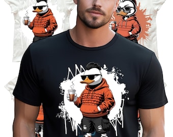 Cool Duck, Bundle 4 PNG: Cute Unisex Adult Graphic T Shirt, Streetwear Hip Hop Duck, Urban Sublimation Design, Graffiti Clipart, DTF