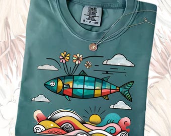 Colorful Sardine Summer PNG: Nautical Sublimation Design (Digital Download