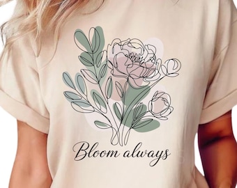 Minimalistische bloemenprint, png-bestand: Cottagecore Wildflower-ontwerp (digitale download)