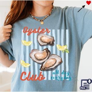 Oyster Club Png, Küstenästhetik Png, Fischer Ästhetisches Hemd Png, Fischliebhaber, trendiges Casual Design, Austernliebhaberclub, Strand PNG