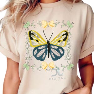 Carta collage Boho Butterfly Png, Design a sublimazione di farfalle retrò, Anima meravigliosa, Farfalla Coquette Png, Hippie Png, Sublimazione hippie