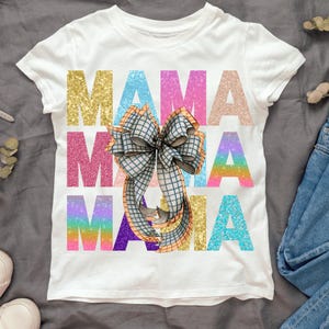 Glitter Mama PNG: Coquette Lettering, Mother&#39;s Day Shirt Design (Digital Download
