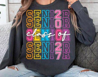 Florales Senior-Design 2027 (SVG, PNG): Elegantes Abschluss-Shirt-Design (Digitaler Download)