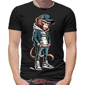 Cool monkey 2 Png for Sublimation Printing. Monkey T-shirt Design Clipart, DTF DTG Printing, Hip Hop Style, Streetwear png, Man T-Shirt PNG
