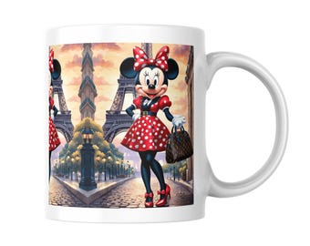 Paris Minnie Maus Becherverpackung: 11 Unzen 15 Unzen Sublimation PNG (Digitaler Download)