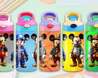 Diseño de ratón de dibujos animados para vaso de 355 ml: PNG sin costuras para niños (descarga digital)