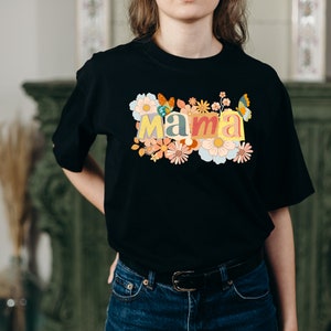 Retro Floral Mama T-Shirt PNG: Collage Sublimation Design (Digital Download 2500x2500px 300 DPI) image 6