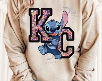 Stitch Kansas City Chiefs PNG: Football T-Shirt Design (Digital Download)
