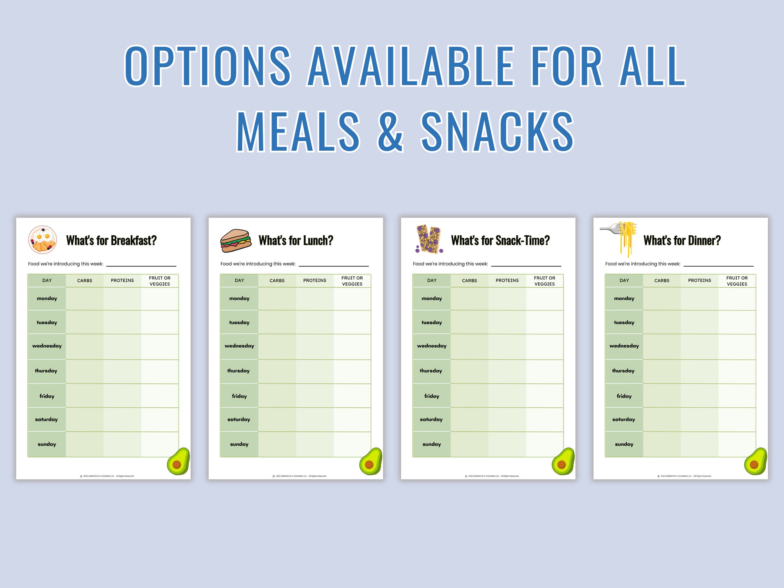 Daily, Weekly Meal Planner for Kids | Picky Eaters | Feeding Challenges ...