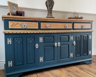 Available for commission - PLEASE READ Solid oak furniture / painted sideboard / old charm / up-cycled / refinished / restored / farmhouse