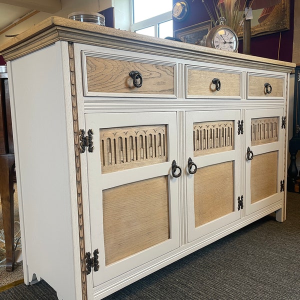 Jaycee Oak Sideboard / oak furniture / painted sideboard / old charm / up-cycled / refinished / restored / farmhouse / dresser /