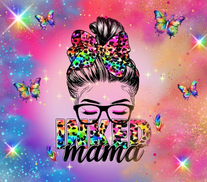 Retro Rainbow Inked Mama 20 Oz Sublimation Tumbler Tatted - Etsy
