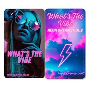 What's The Vibe Vol 1 & 2 Bundle Neon Oracle Deck (PRE-ORDER) Twin Flame, Tarot Cards, Oracle Deck, Divination, Spiritual, Oracle Deck