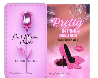 Pink Oracle Baddie Edition Vol 1 & 2 Bundle Deck Oracle, Twin Flame, Tarot Cards, Oracle Deck, Divination, Spiritual, Baddie Oracle Deck