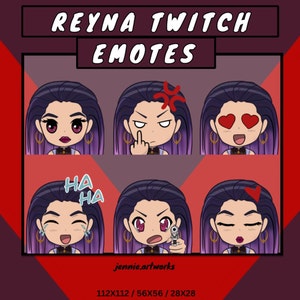 Twitch Reyna Valorant Emotes For Twitch, Discord, Streaming |Twitch Reyna Emotes Set For Gamers, Streamers