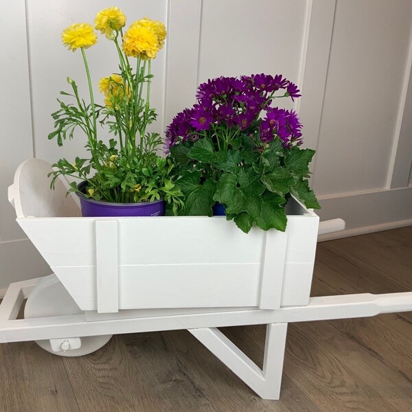 Handgemachte Holz Schubkarre Pflanzer / Veranda Dekor / Wohnkultur / Garten Planter Box