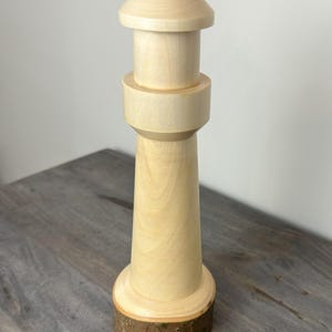 Hand Turned Wood Lighthouse / Wooden Lighthouse / Nautical Decor