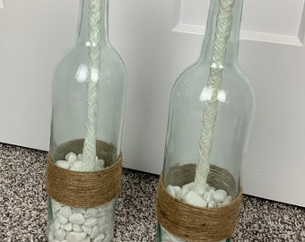 Wine Bottle Tiki Torches / Coastal / Outdoor Decor / Patio / Deck