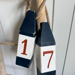 Custom Wood House Number Lobster Buoys / customized buoys / address buoy / coastal decor / nautical / beach decor