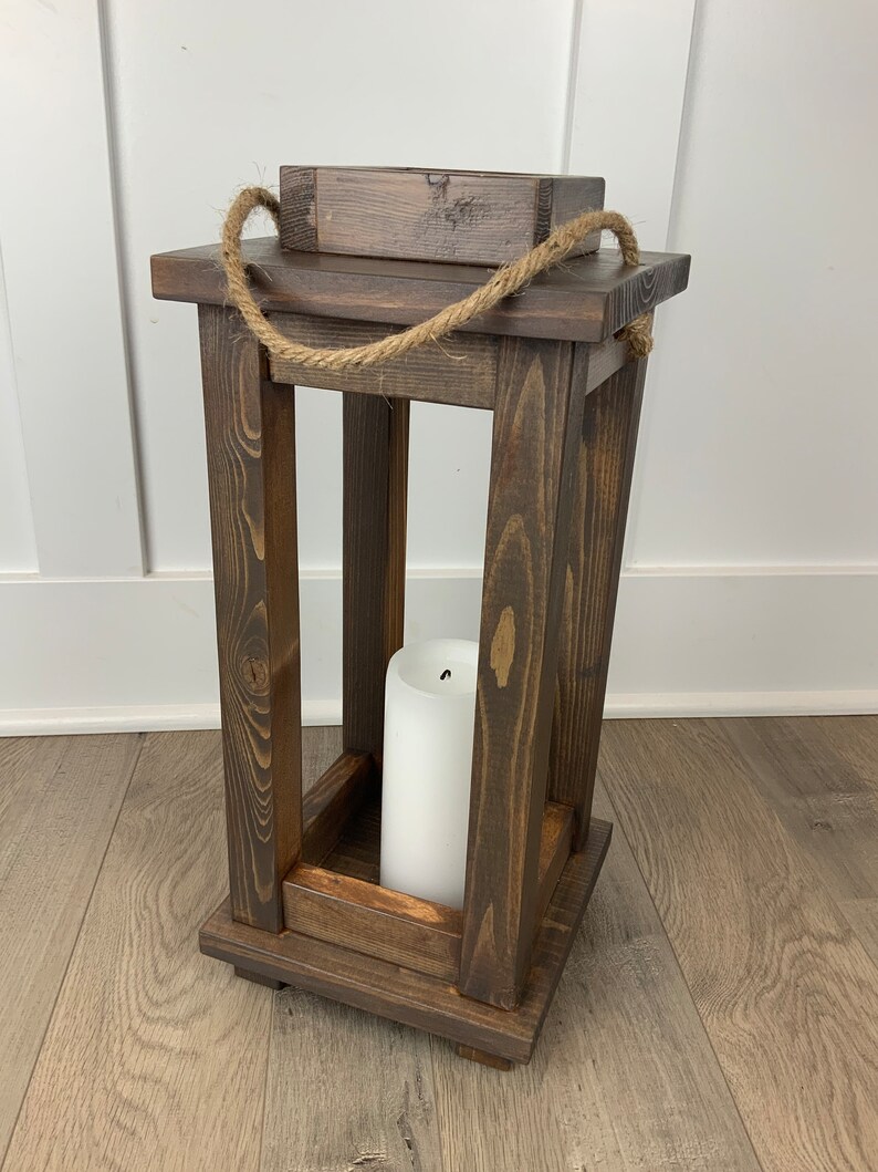 Wood Lanterns Brown / Candle Holders / Outdoor Decor / Patio Etsy