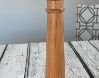 Hand Turned Wood Lighthouse / Wooden Lighthouse / Nautical Decor