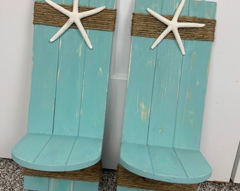 Coastal Wall Sconces / Candle Holders / Starfish shelf