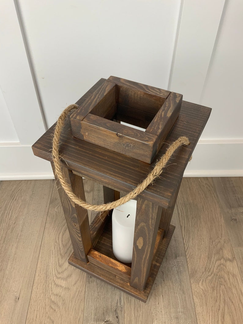 Wood Lanterns Brown / Candle Holders / Outdoor Decor / Patio Etsy