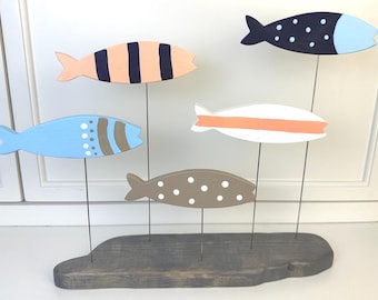 Handpainted Wood Fish Decor / beach decor / colorful fish / Island Decor/ Tropical Lux