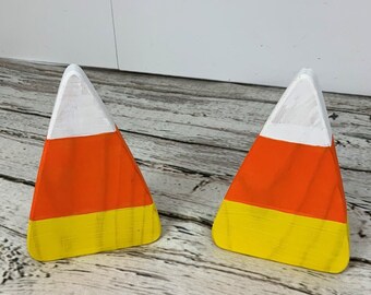 Wood candy corn for tiered tray / Halloween decor