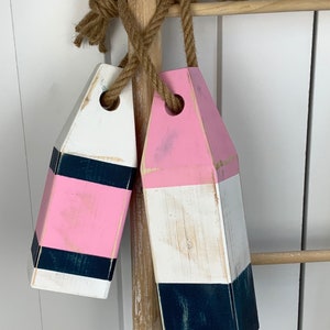 Bemalte Hummerbojen / marineblau und rosa / maritime Dekoration / Küstendeko / nautisches Dekor