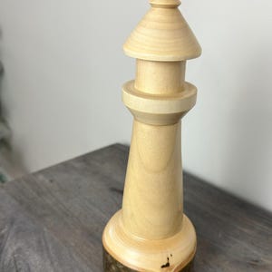 Hand Turned Wood Lighthouse / Wooden Lighthouse / Nautical Decor
