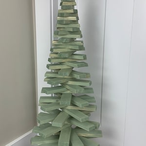 Large 36” Spiral Handcrafted Wood Christmas Tree / adjustable branches wood tree