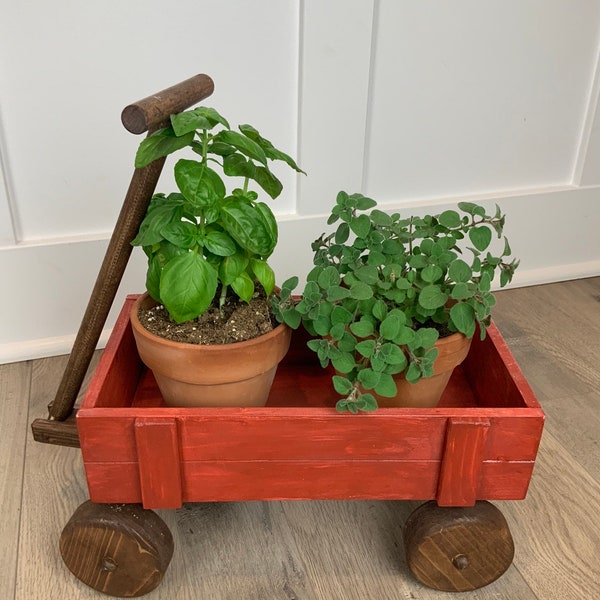 Handmade Wood Wagon Planter / Porch Decor / Home Decor / Outdoor decor