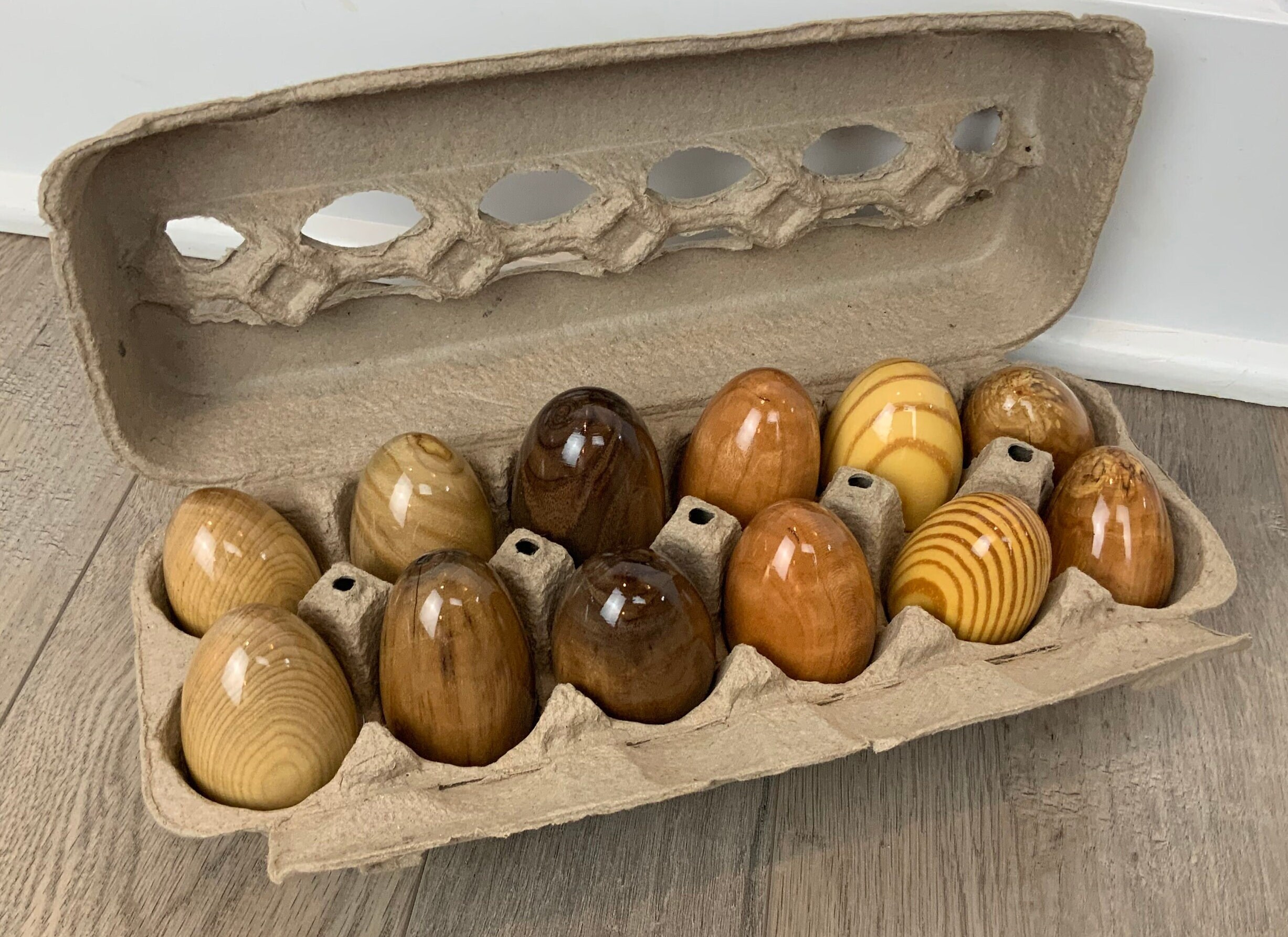 Wood Eggs / Hand Turned Wooden Eggs / Wood Varieties / Easter Eggs