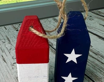 Wood painted mini lobster buoys / buoy ornaments / coastal decor / nautical / beach decor