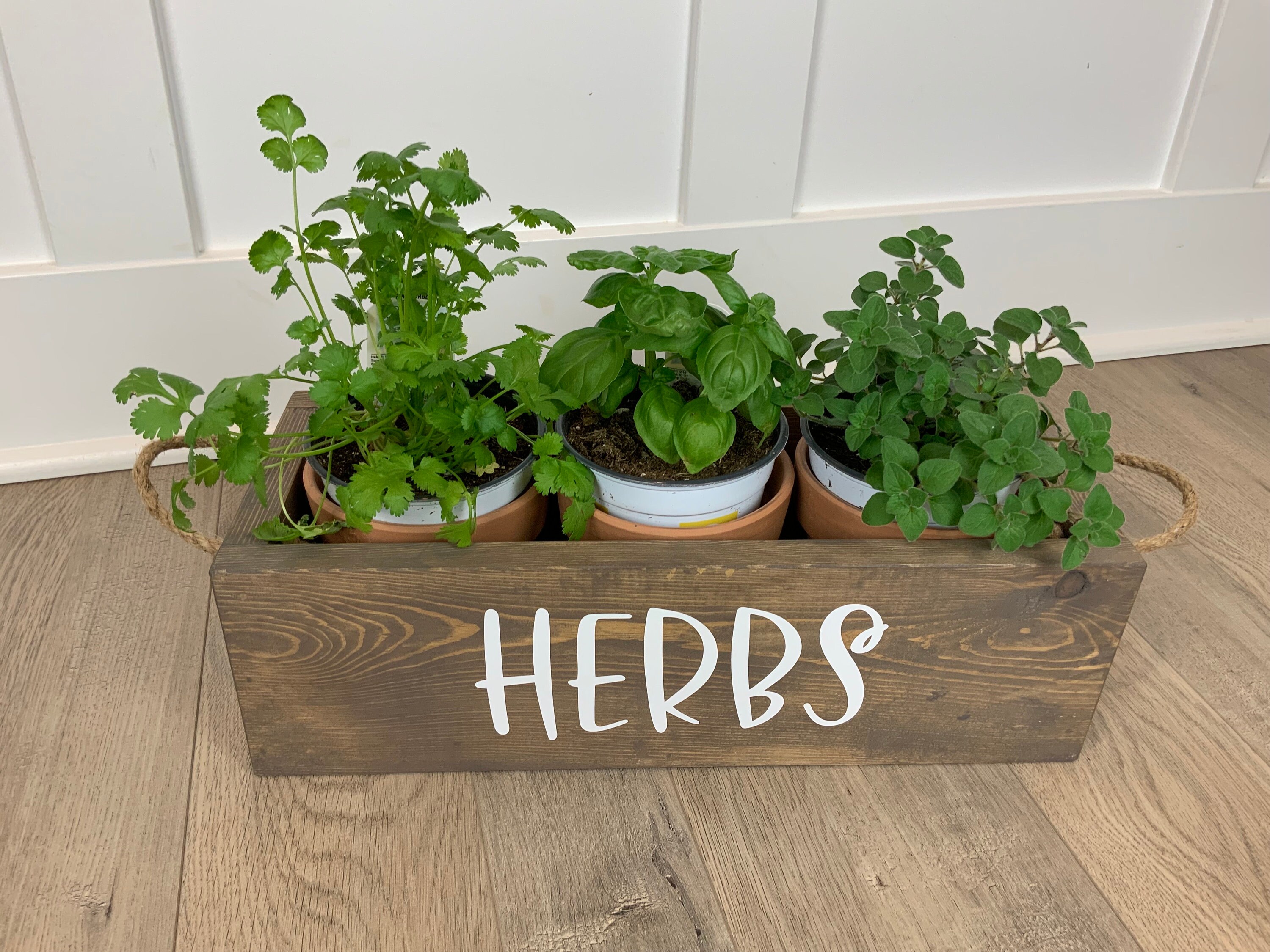 Wood Planter Box Herb Garden Kit / Indoor Garden / Seed Starter Kit - Etsy
