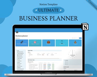 Notion Template Business planner | Notion Service Business Dashboard | Business Goals Clients Marketing Finance | Freelance Planner
