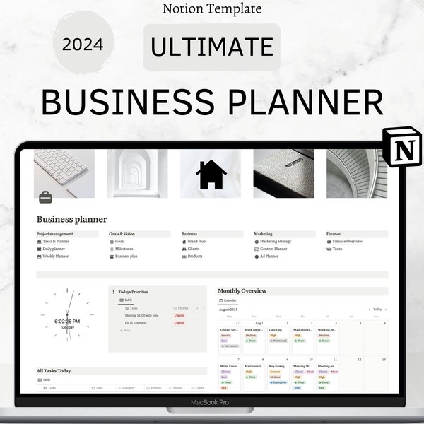 Notion Business Planner | Notion Freelance Business | Notion Project Management | Client dashboard Notion | Small business Notion | Planner