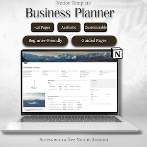 Notion Template Business planner | Notion Service Business Dashboard | Business Goals Clients Marketing Finance | Freelance Planner
