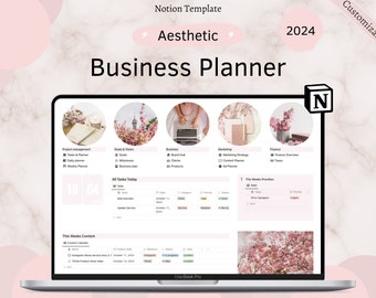 Notion Template Business Planner | Notion Content Dashboard | Marketing Branding Planner | Coaching Freelancing Hub | Project Management