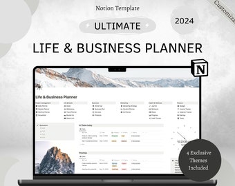 Notion Template Business and Life Planner | Notion Service Business Dashboard | Business Goals Clients Marketing Finance | Freelance Planner