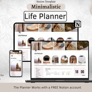 2024 Notion Life planner | That girl Aesthetic Notion Template | Notion personal Planner | Ultimate Notion calendar | Digital Planner ADHD